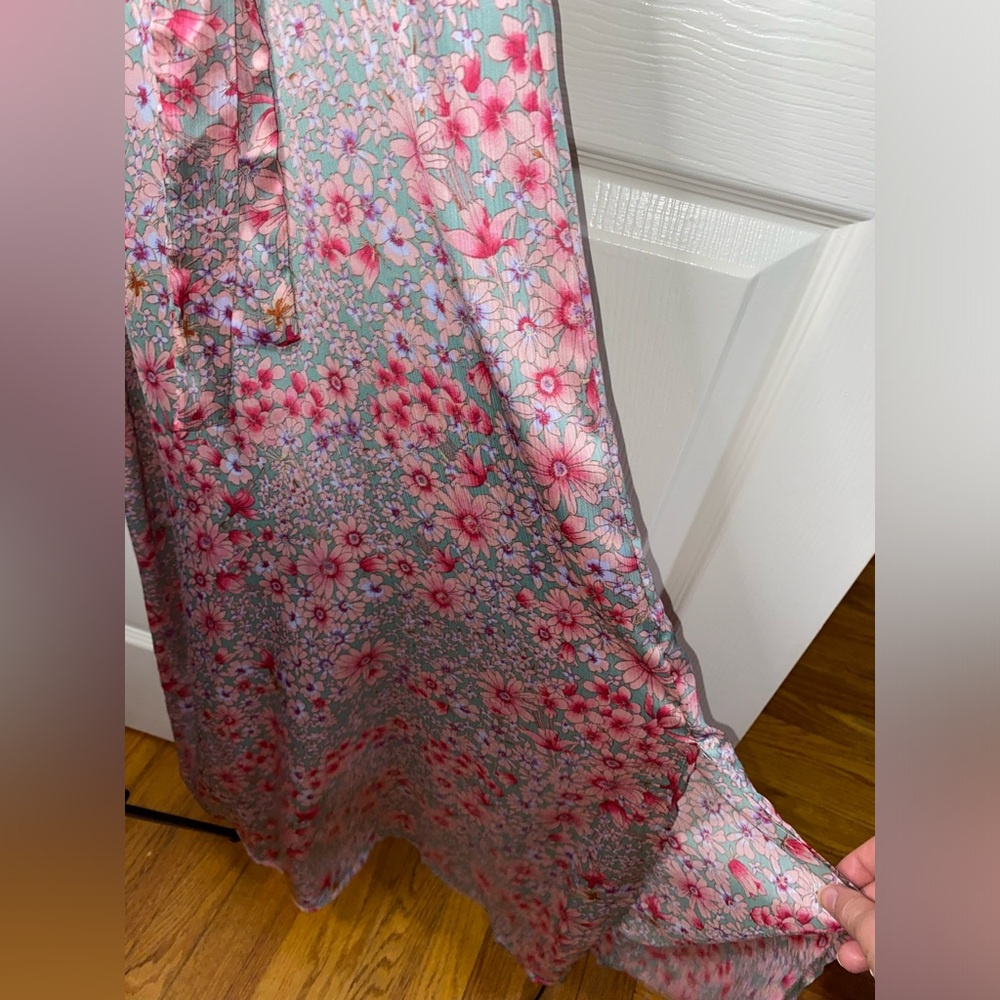 Monteau Floral Maxi Dress in Pink and Green - Picture 4 of 9